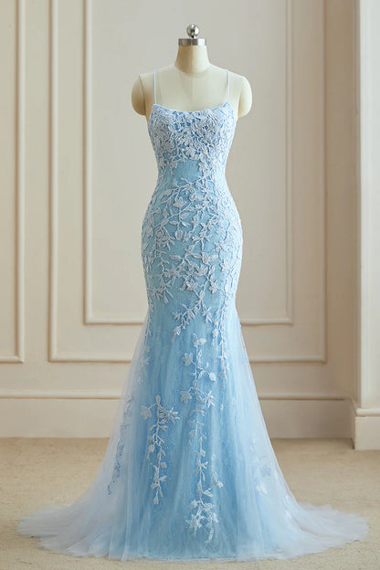 Prom Dresses Elegant Spaghetti Straps Mermaid Backless Pageant