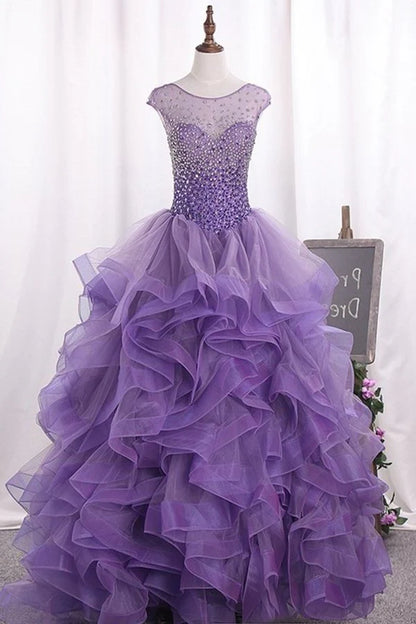 Tulle Quinceanera Dresses Ball Gown Scoop