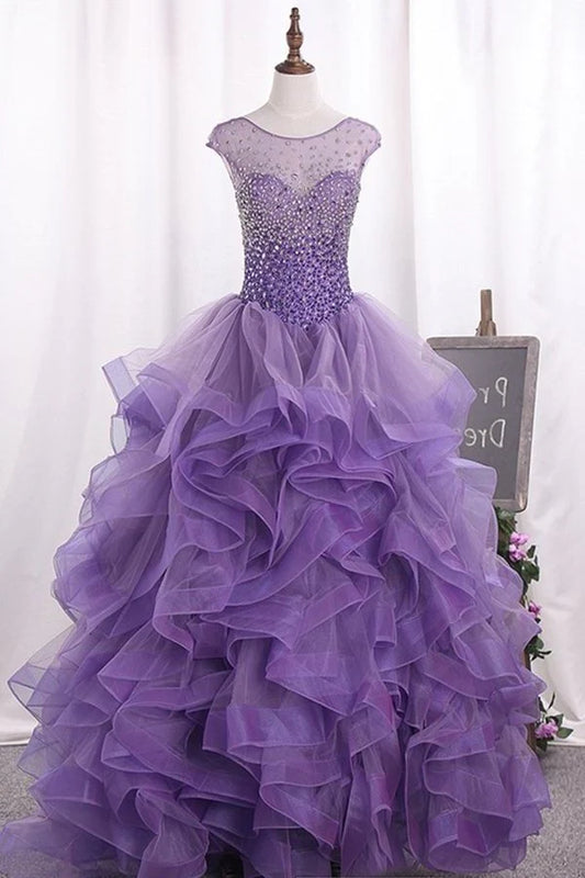 Tulle Quinceanera Dresses Ball Gown Scoop