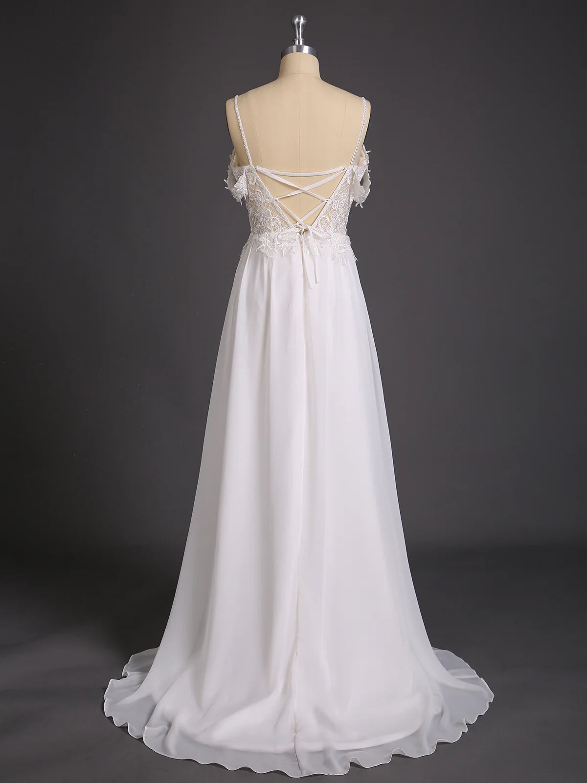 Wedding Dress Spaghetti Strap Chiffon Simple Fashion Dress