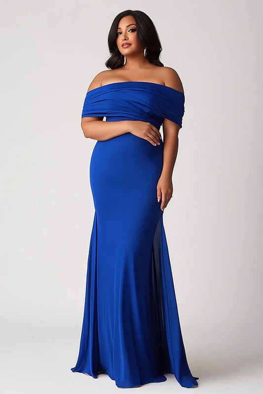 AABEI DRESS Mother Of The Bride Dress Sheath Off Shoulder Pleated Modern Plus Size Long Formal Wear Dresse