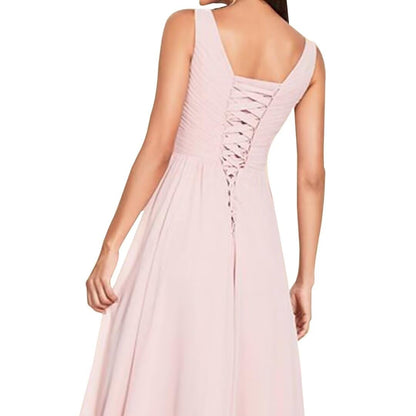 Prom Dress V Neck Bridesmaid Dresses Side Fork Chiffon Pleated Formal Evening Gowns Wedding Guest Dresses Formal Wear Dresses