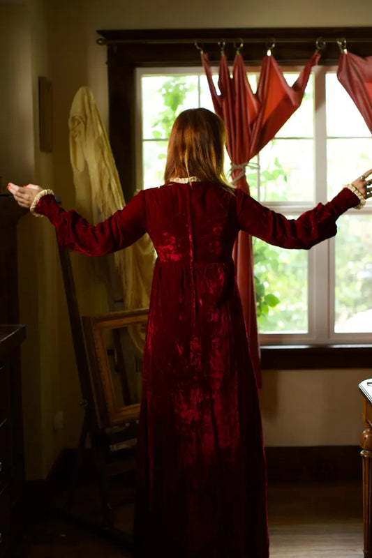 Evening Dress Velvet Dress Christmas Dress Long Sleeves Formal Dresses Wedding Guest Dress