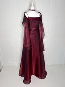 Evening Dress Matching Scarf Two Piece Set Spaghetti Strap Elegant Vintage prom dress Formal Wear Dresses
