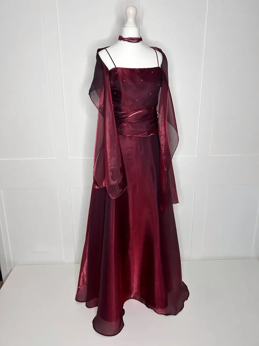 Evening Dress Matching Scarf Two Piece Set Spaghetti Strap Elegant Vintage prom dress Formal Wear Dresses