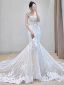 Wedding Dress Strapless Lace Mermaid Cultivate oneself Luxury Formal Dresses