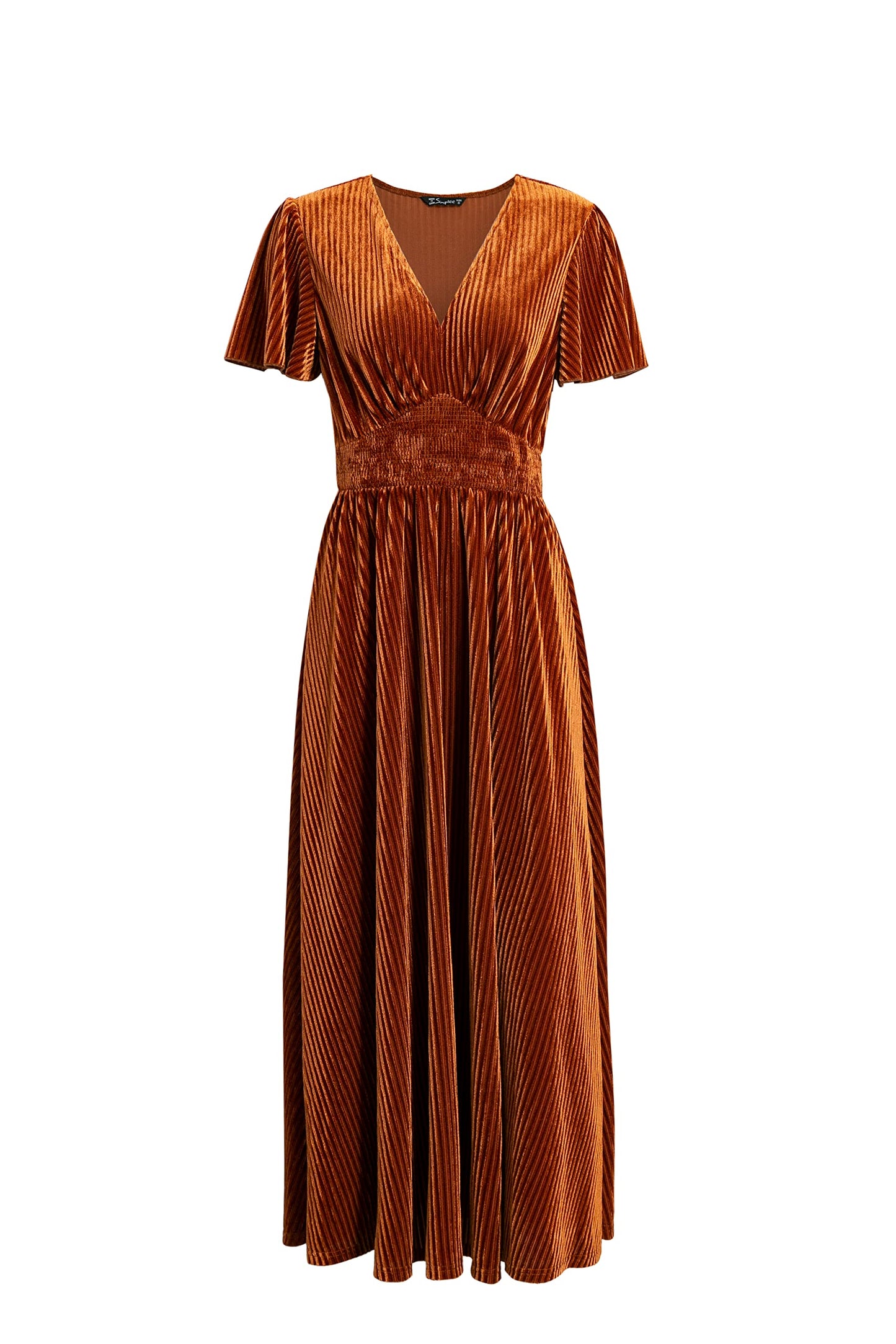 Evening dress Women’s V Neck Velvet Maxi Dress Short Sleeve Empire Waist Long plus size Formal Wear Dresses Wedding Guest Dress