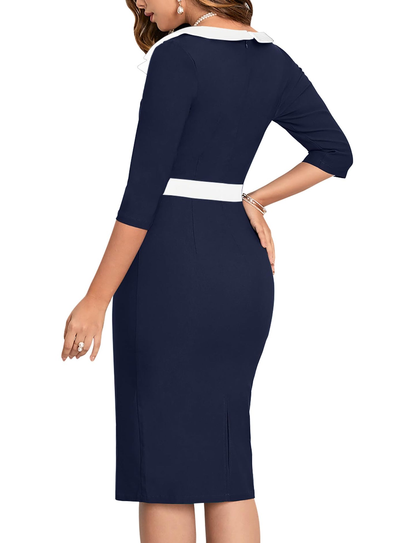 December Wedding Guest Dress Sweet Heart Neck Color block Half Sleeve Cultivate oneself Short Skirt Elegant Party Dress