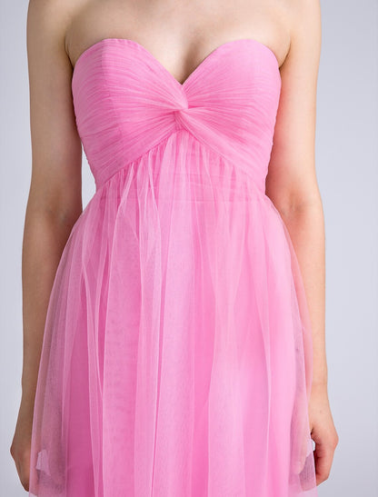 Sheath / Column Bridesmaid Dress Sweetheart Sleeveless Open Back Floor Length Satin / Tulle with Criss Cross