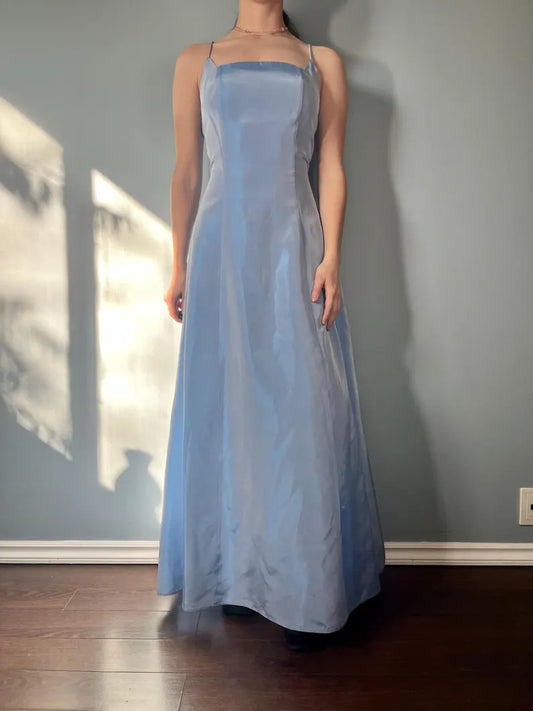 Evening Dress Spaghetti Strap Square Neck Backless Lace up Elegant Simple Formal Wear Dresses