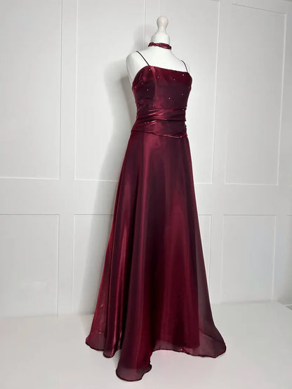 Evening Dress Matching Scarf Two Piece Set Spaghetti Strap Elegant Vintage prom dress Formal Wear Dresses