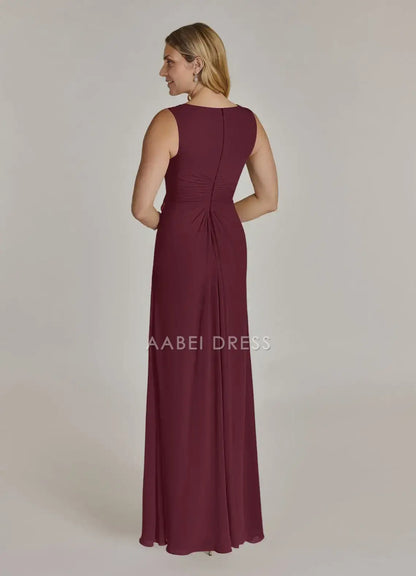 AABEI DRESS Wedding Guests Dresses A-Line Two Piece V-Neck Cascading Ruffles Back Pleated Exquisite Mother of the Bride Dress