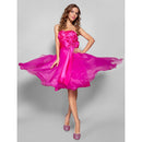 Chic Ball Gown Sweetheart Open Back Ruched Knee-Length Cocktail Dress.
