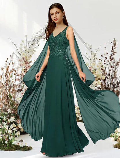 Elegant A-Line Empire V-Neck Sequin Formal Evening Dress Floor Length.