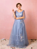 Elegant A-Line V-Neck Half Sleeve Ruched Floor Length Chinese Style Prom Dress.