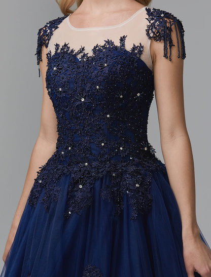 Elegant Mermaid Trumpet Illusion Neck Lace Appliques White Floor Length Evening Dress.