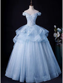 Elegant Off-Shoulder Ball Gown Minimalist Pleated Tulle White Floor-Length Evening Dress.
