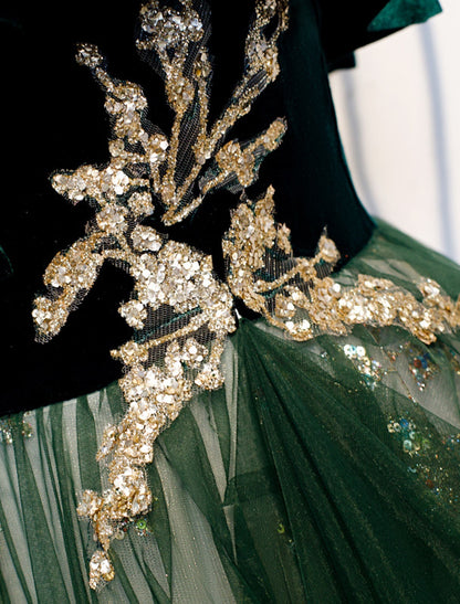 Glittering A-Line Spaghetti Strap Sequin Formal Floor Length Evening Dress.