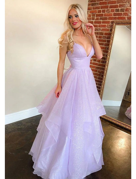 Sparkling sweetheart ball gown prom dress, side view.