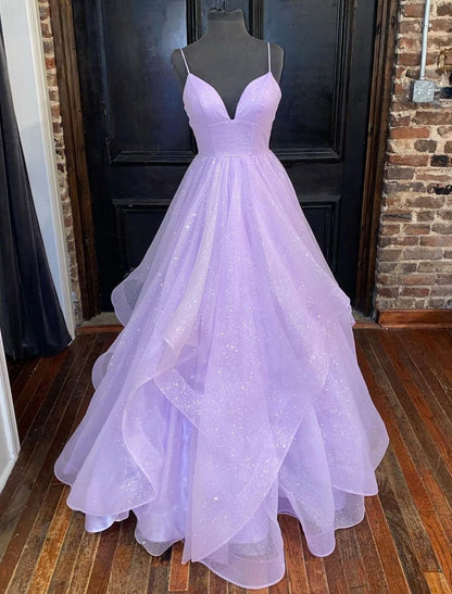 Backless detail of a sparkling sweetheart ball gown prom dress.